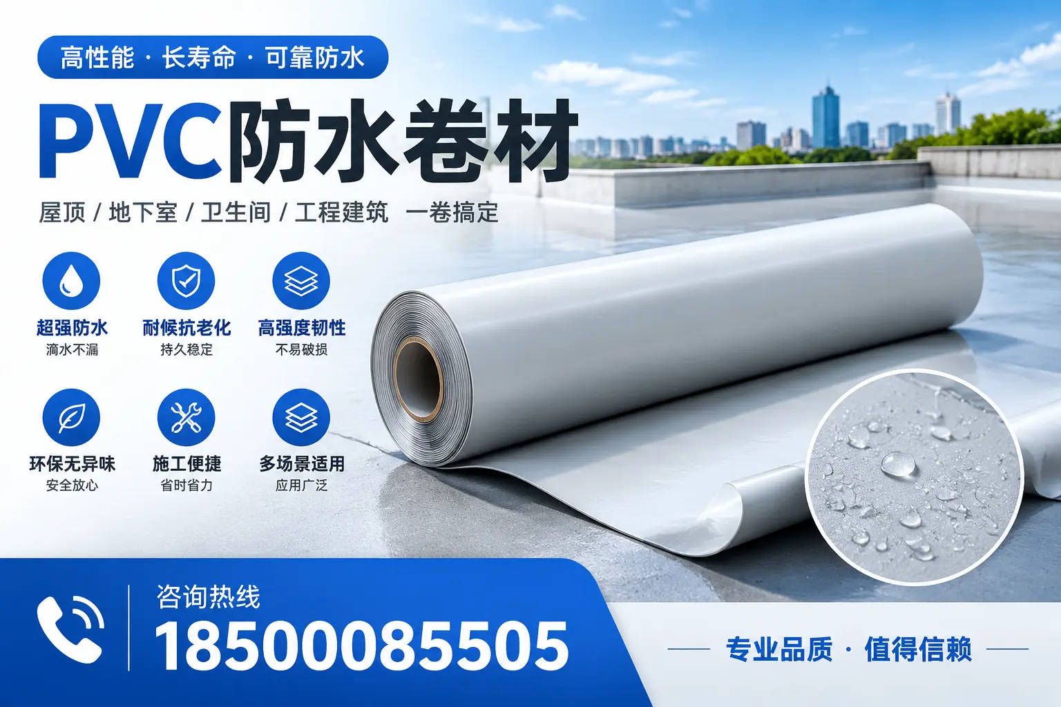 PVC防水卷材的防水效果评测，适合巴音郭楞的科学依据